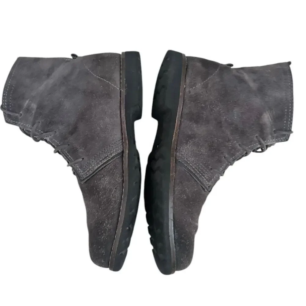 Bussola Keely Kalahari Silk Suede Ankle Boots Charcoal Gray EU 41 US 10 Combat